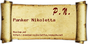 Panker Nikoletta névjegykártya