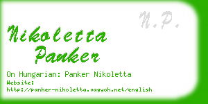 nikoletta panker business card